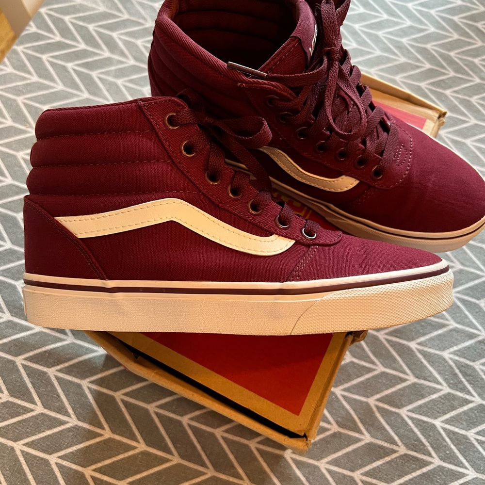 Vans Burgundy High-Top Sneakers
